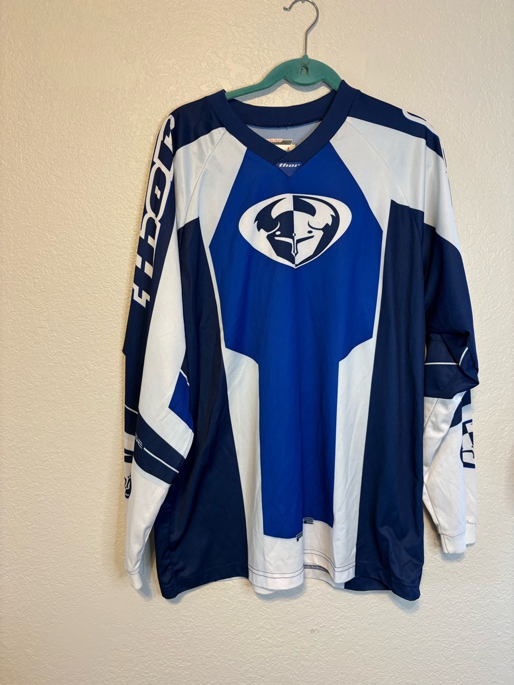 Vintage Thor Racing Motocross Dirtbike Jersey Y2K Fox Racing Men Large Blue